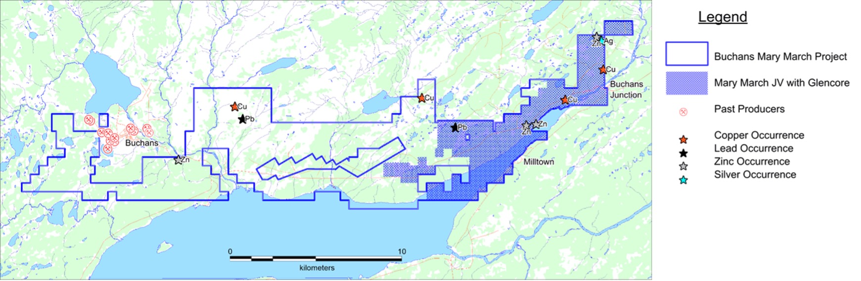 Figure 2 – Buchans-Mary March Project Map